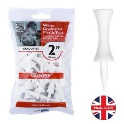 Masters Plastic Graduated Tees Bag 25 White  