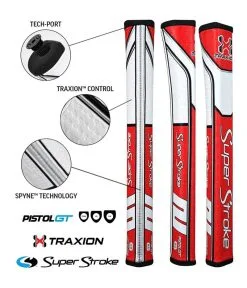 SuperStroke Pistol GT 2.0 Grip White/Red/Grey 2019   -Outlet Golf Putter Store 30428 1