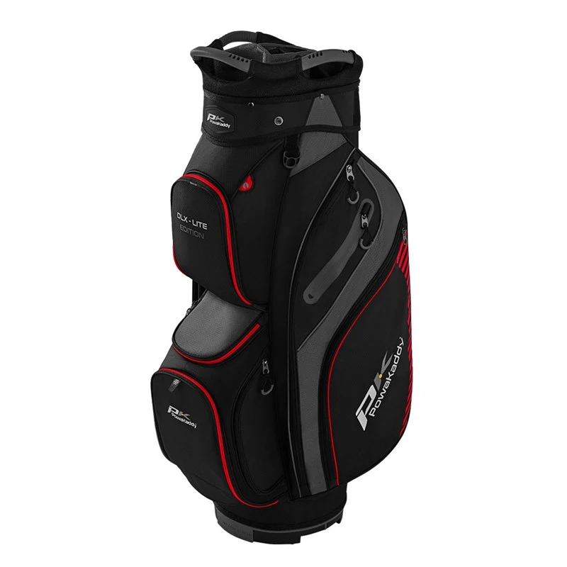 Powakaddy DLX-Lite Edition Golf Cart Bag Black/Titanium/Red 1 Powakaddy DLX-Lite Edition Golf Cart Bag Black/Titanium/Red