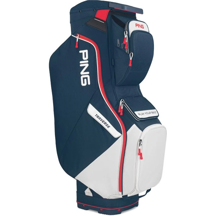 Ping Traverse 214 Cart Bag Navy/White/Red 1 Ping Traverse 214 Cart Bag Navy/White/Red