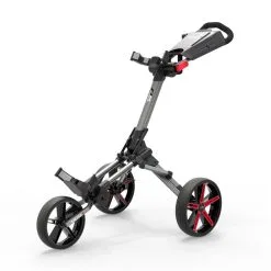 Powakaddy 2022 Micra Push Cart-Gun Metal/Red Trim  