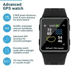 Shot Scope G3 GPS Watch Black 6 Shot Scope G3 GPS Watch Black -Outlet Golf Putter Store 40891 2