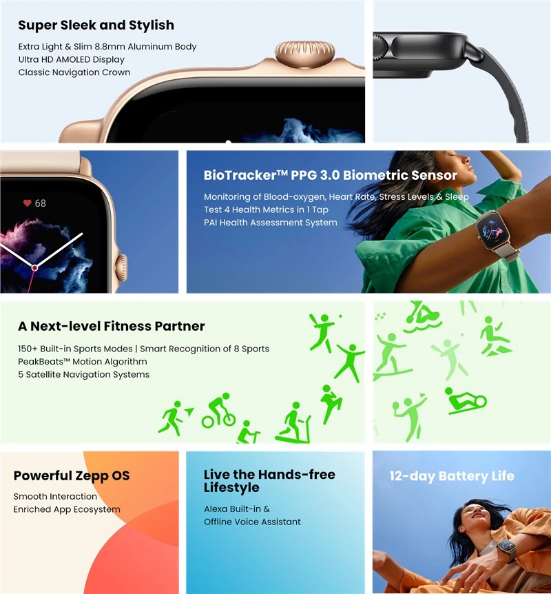 Amazfit GTS 3 Smart Watch Graphite Black 10 Amazfit GTS 3 Smart Watch Graphite Black - Image 10